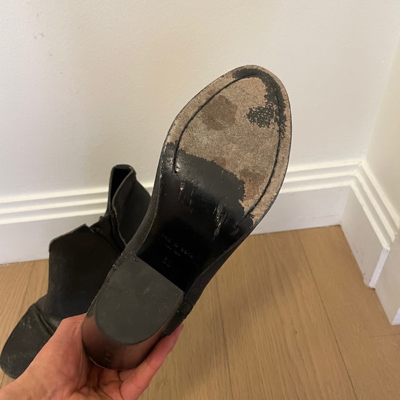 Rag & Bone Brushed Black Leather Booties Sz 7.5/38 - Picture 3 of 15